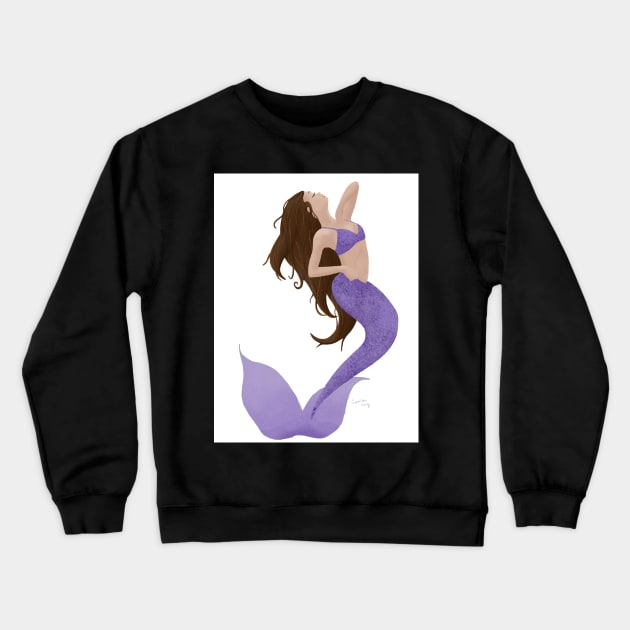 Purple Mermaid Crewneck Sweatshirt by A2Gretchen